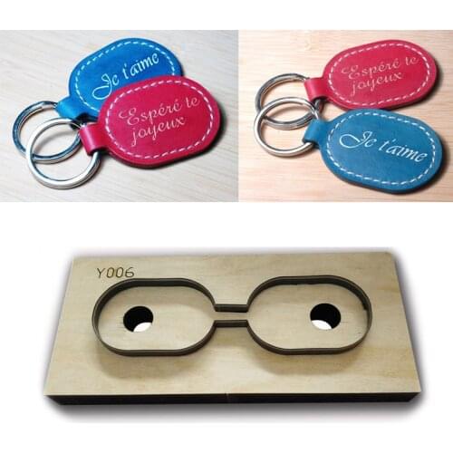 Japan Steel Blade DIY Stencil Leather Craft Key Ring Mould Dies Leathercraft Hand Punch Tool Template with Punc Hole 135x40mm