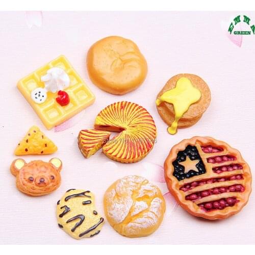 Pizza Charms for Slime cute Bread Charms for Jewelry Making 10pcs Resin Cabochon Flatback for phone cases Slime Charms for Kids