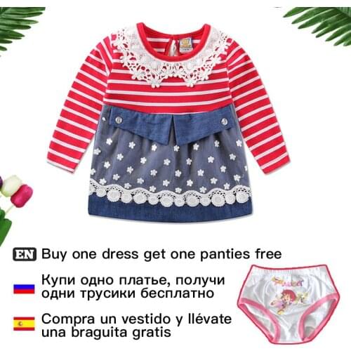 2021 Baby Girl Summer Clothes Toddler Winter denim fashion cotton long sleeve dress children clothing newborn kids underdress