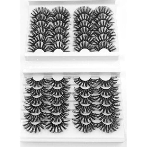 24 Pairs Faux Mink Eyelashes 25mm Lashes Fluffy 5D Mink Lashes Wholesale Natural False Eyelashes Extension