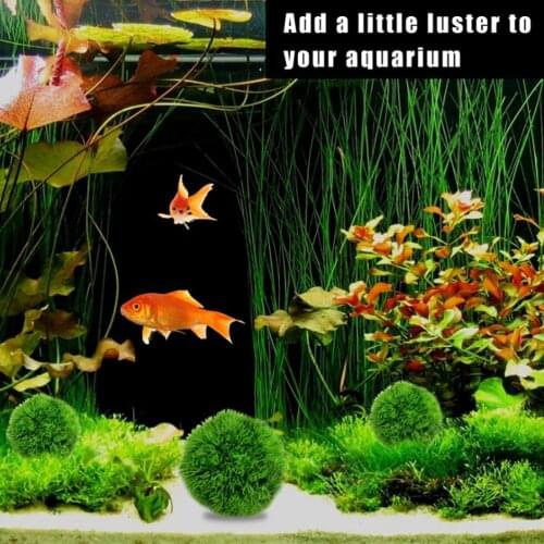 4Pcs Green Seaweed Ball Artificial Water Weeds Ornament Plant for Fish Tank Aquarium Decoration