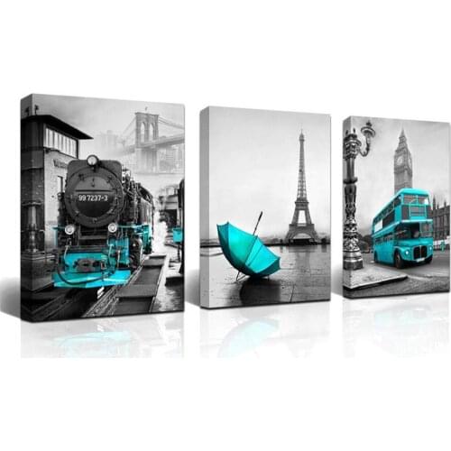 5d Diy diamond painting Blue Bus and umbrealla full square drill diamond embroidery rhinestone painting diamond mosaic 3 pcs