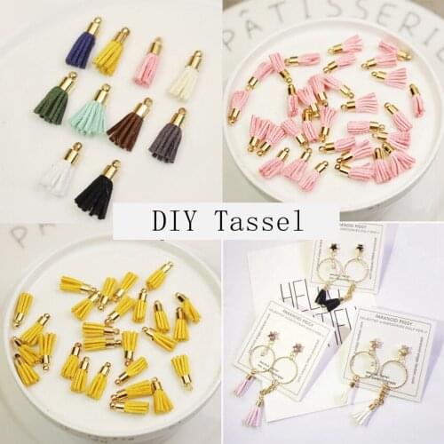 80PCS Suede Mini Tassel Fringe Colorful Tassels For Jewelry DIY Making Decorative Tassels For earrings textile borlas decorativa