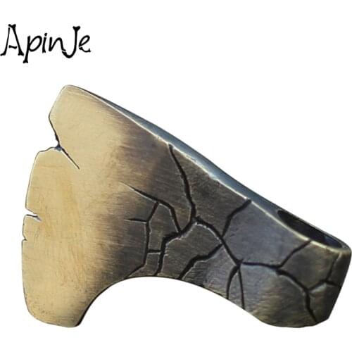 Apinje Brass Pendant Necklace for Men Axe Male Personality Punk Goth Jewelry