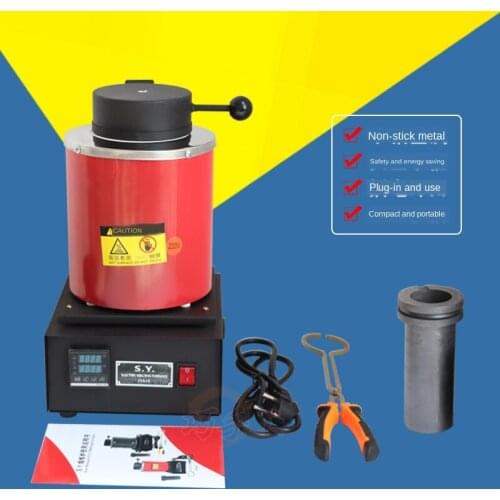 Automatic Electric Melting Furnace Silver & Gold Pour Bar +2Kg Crucible+ tong - Digital Controler 110V &220V