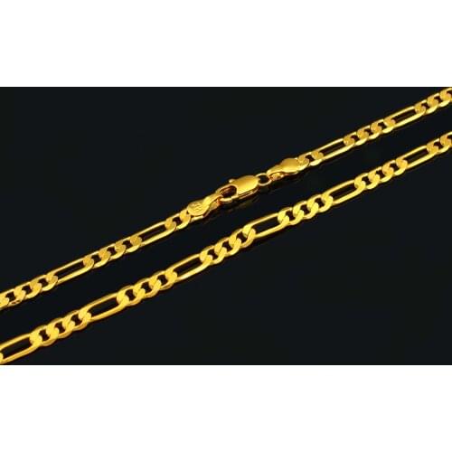 African/Kenya/India Gold Color Figaro Chain Necklaces Jewelry For Women Men Wedding Gifts
