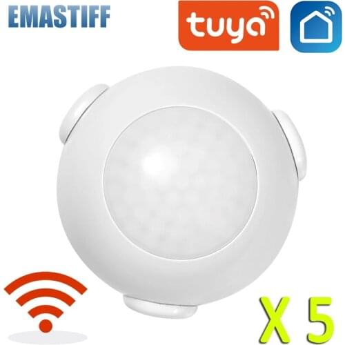 5pcs Tuya WIFI PIR Motion PIR Sensor Detector WIFI Movement Sensor Smart Life APP Wireless Home Security System