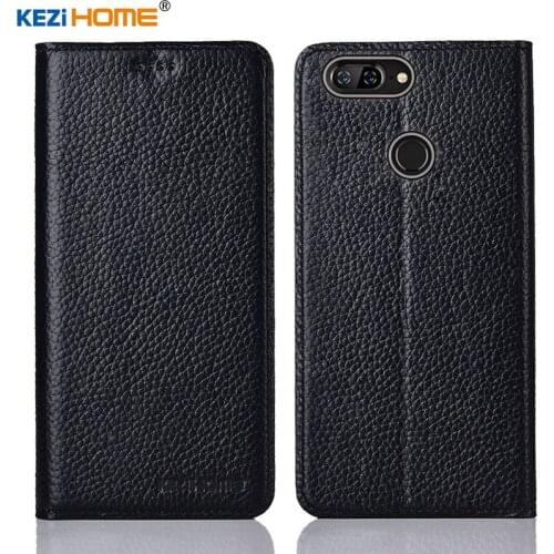 For Lenovo S5 Pro case KEZiHOME Litchi Genuine Leather Flip Stand Leather Cover capa For Lenovo S5 K520 Phone cases