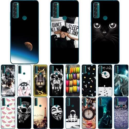 For TCL 20 SE Case Fashion Silicone Soft TPU Cute Back Cases for TCL 20 se Phone Cover Funda Coque