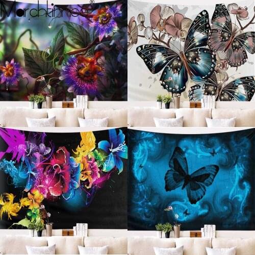 Fantasy Floral butterfly Pattern Tapestry Boho Wall Hanging Tarot Indian Mandala Tapestry Home Bedroom Decorating Throw Blanket