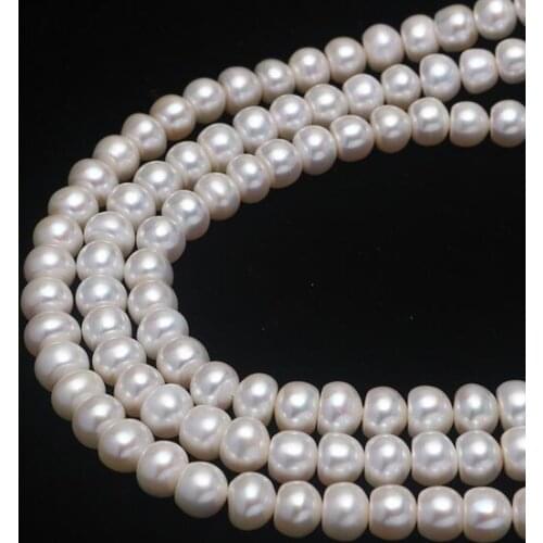 Jewelry Natural freshwater pearl 8-9mm four side light flat DIY Necklace Handmade material Loose beads