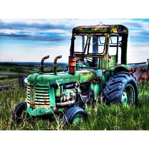 5D Full Square Diamond Painting Landscape Scenery Diamond Embroidery Cross Stitch Tractor Rhinestones Mosaic Handicraft