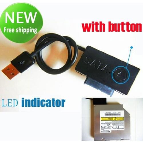 NEW USB 2.0 Cable to SATA 2nd HDD caddy DVD CD ROM Ultrabay Slim SATA with LED indicator
