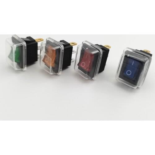 5Pcs KCD1 3Pin LED Light Boat Car Rocker Switch 6A/10A 250V/125V AC Red Yellow Green Blue 220V