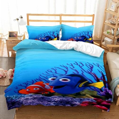 3D Disney Finding Dory Bedding Set Bed Linen Duvet Cover Pillowcase Children Bedclothes Twin Full Queen King Comforter Cover Set