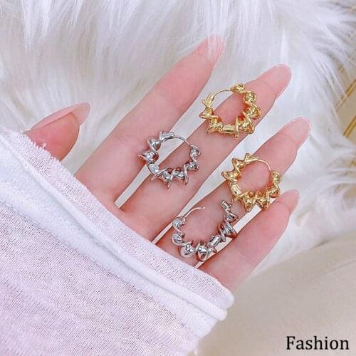 Korean Personalized Spiral 14K Real Gold Plating Earrings Fashion Trendy Exquisite Earring For Lady Luxury Earring Fine Jewelry