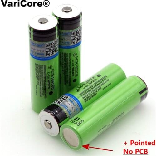 6PCS VariCore Original 18650 NCR18650B 3400mAh 3.7V Li-ion Rechargeable battery with Pointed(No PCB) For flashlight batteries