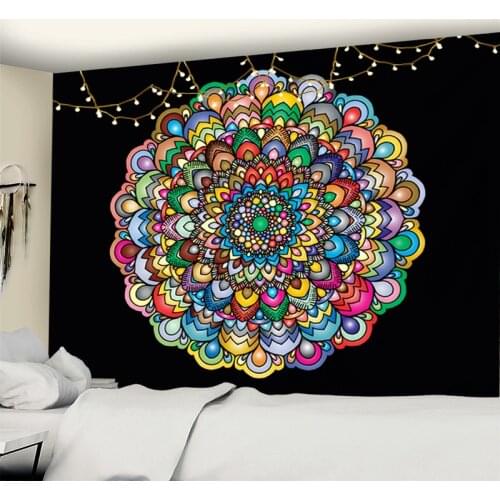 Mandala Colorful Blankets Tapestry Wall Hanging Bohemian Hippie Bedspread Blanket Dorm Home Decor Geometric Mandalas Witchcraft