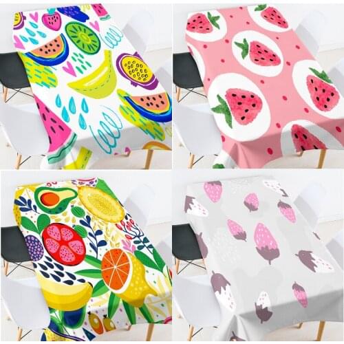 Cartoon summer fruit party table cloth table cover tablecloth dinning table decoration rose gold table cloth Oilcloth on table
