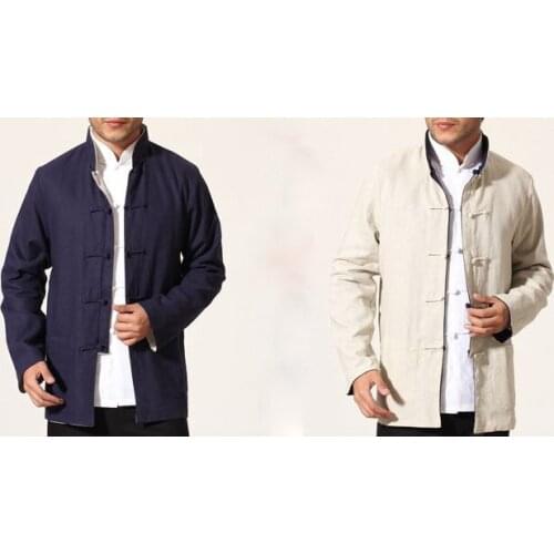 Men reversible Tang suits spring&autumn outfit Martial arts uniforms wing chun coat clothing kung fu two-sides jacket