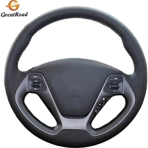 Genuine Leather car steering wheel Cover for Kia K3 2013 K2 Rio 2015 2016 Ceed Cee'd 2012-2017 Cerato 2013-2017