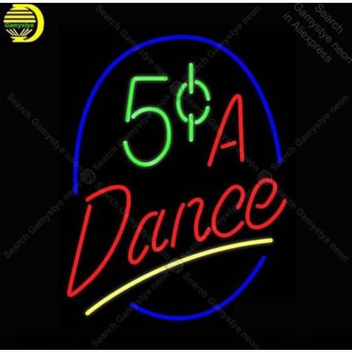 A Dance Neon sign Real Glass Tube Bulbs Light Bar Beer Club icons light Beer Room signs Store Decoration Signboard Handmade Lamp