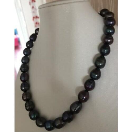 NEW 3 Row 18" Black Round 6-7mm Cultured Freshwater Pearl Necklace Choker