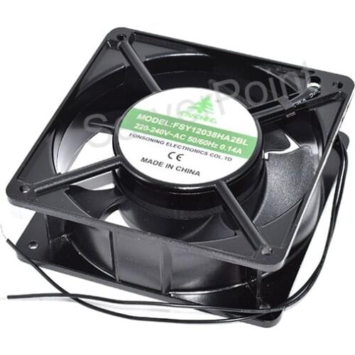 New FSY12038HA2BL 12038 120*120*38mm 220V~240V~AC 50/60Hz 0.14A 2-Line Square Cooling Fan Well Tested