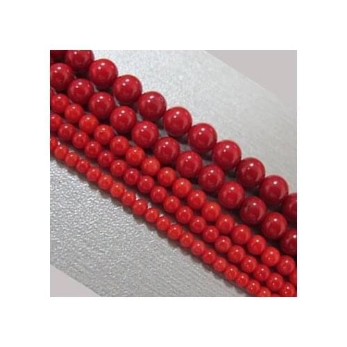 Wholesale 10Strands 4mm 6mm 8mm 10mm 12mm Red Coral (Sea Bamboo Stone) Beads Accessories For Diy Jewelry Making Free Shipping