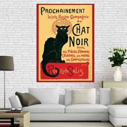 Custom Chat Noir Canvas poster Art painting Big Size poster cloth fabric wall poster print Silk Fabric Print