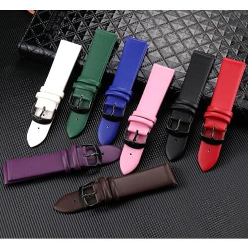 Hot Sale Leather Strap Black Buckle Belt 20mm 22mm High quality watch band for smark watches