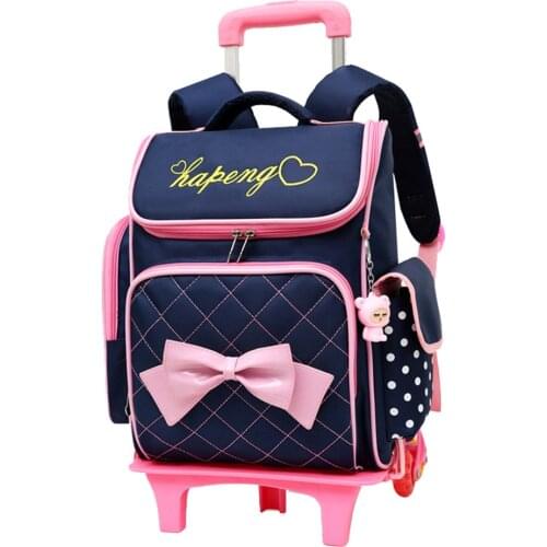 Removable Children School Bags with 6 Wheels for Girls Trolley Backpack Kids Wheeled Bag kids Bookbag travel luggage Mochilas