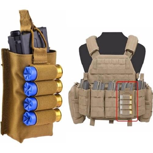 Tactical Ammo Magazine Pouch Molle 12GA 12 Gauge Ammo Shells Shotgun Rifle Gun Reload Magazine Bag Hunting AK AR15 Mag Pouch