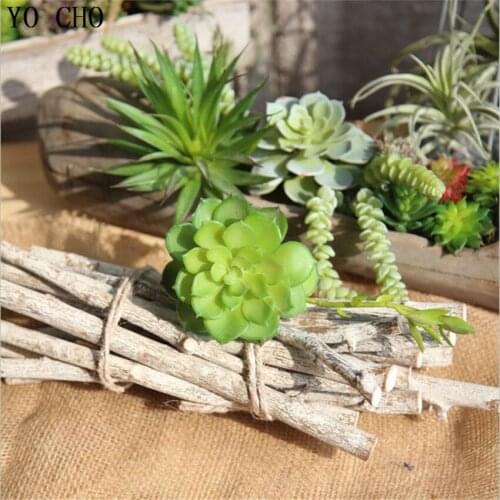 YO CHO 1PC High Quality Artificial Bonsai Succulents Accessories Outdoor Decor DIY Fake Flower Plant Garden Home Decoration