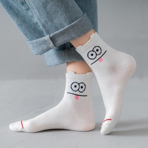 YZ-S-ZZ-0126 New three -dimensional big - eyed stockings middle - tube socks lovely personality creative cotton socks For 2021