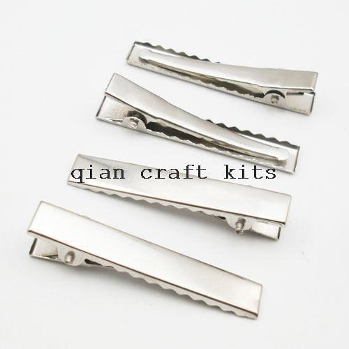 700pcs Silver Prong Barrettes Hair Alligator Clips, Hair Accessory Blanks, Hair Clips, 33mm