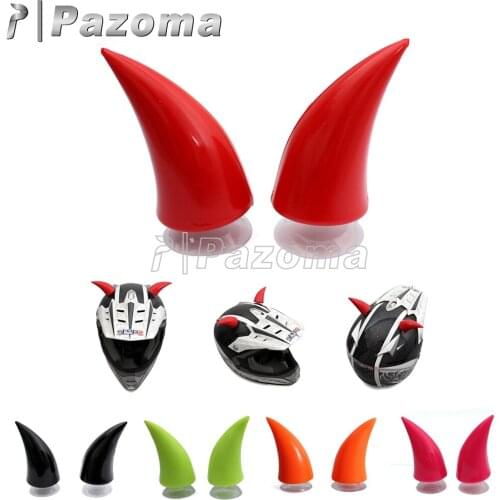 1 Pair Motorcycle Helmet Devils Horn w/ Sucker Motocross Full Face Off Road Helmet Decoration Suction Cups Headwear Accessories