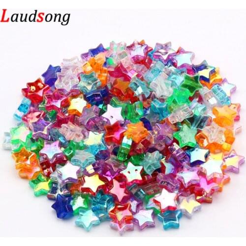 50/100Pcs 10 Color AB Acrylic Beads Loose Spacer Star Beads For Jewelry Making Finding Handmade Bracelet Diy Accessories 10mm
