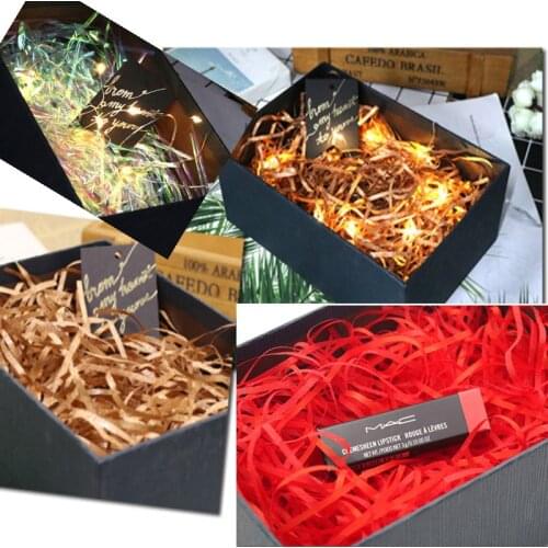 50g/100g Glitter Lafite Multiple Colour Glitter Grass Shredded Paper Iridescent Hamper Shred Gift Fill Packaging Party Supplies