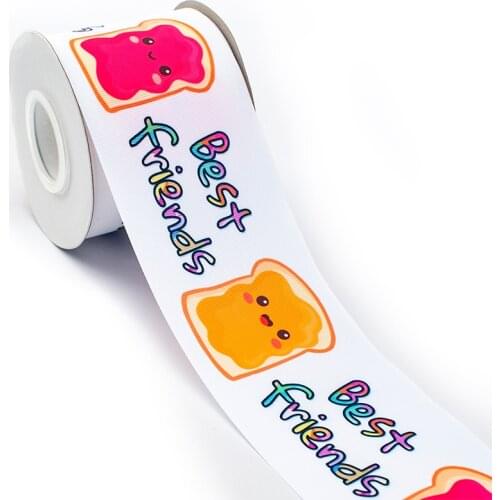 5 Yards Grosgrain/Satin 25mm/38mm/50mm/75mm Snacks Printed Ribbon for Bow Cap DIY Accessories