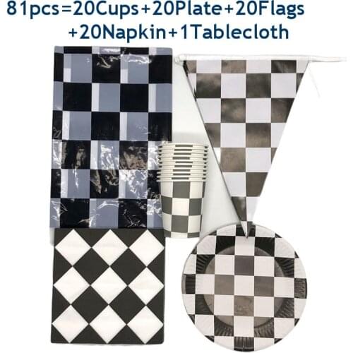 51-81pcs Racing Car Driving Disposable Tableware Happy Birthday Party Decorations Supplies Boys Favor Cups Plates Napkins Banner