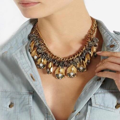 Amorita boutique fashion antique finish big chain Necklaces