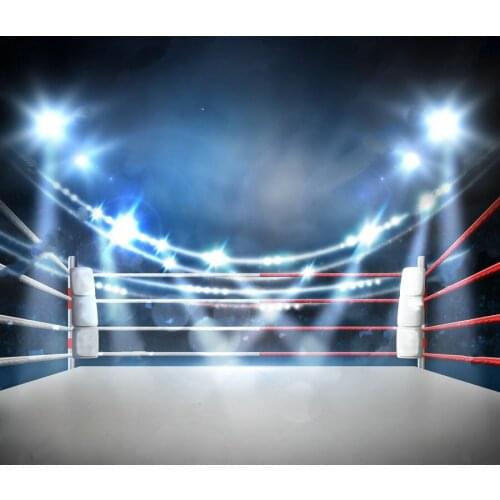 Boxing Ring with Illumination backdrops Vinyl cloth High quality Computer print party Background