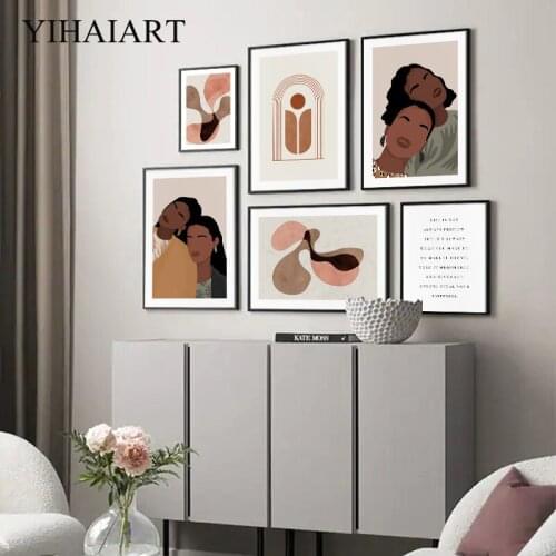 Black Woman Abstract Canvas Art Print Wall Painting Nordic Vintage Graphics Poster Motivational Quotes Picture Living Room Decor