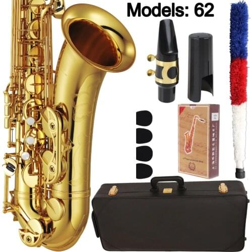 De Xin Tenor Saxophone 62 Gold Lacquer With Case Sax Tenor Mouthpiece Ligature Reeds Neck Musical Instrument Accessories