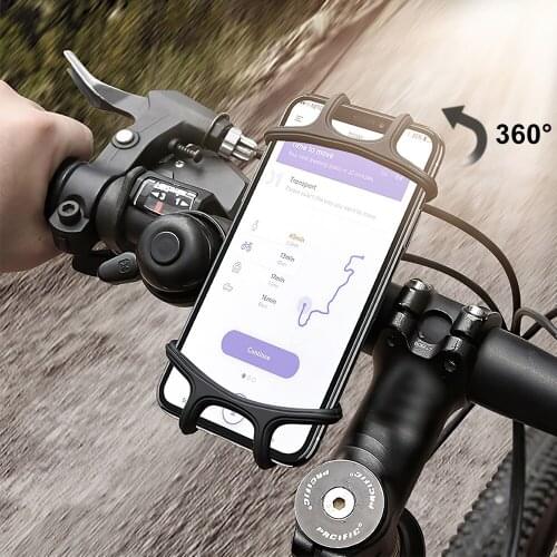 Motorcycle Phone Holder Universal Silicone Phone Mount for Bicycle Motorcycle Handlebar Stretchy Phone Holster with 360 Rotation