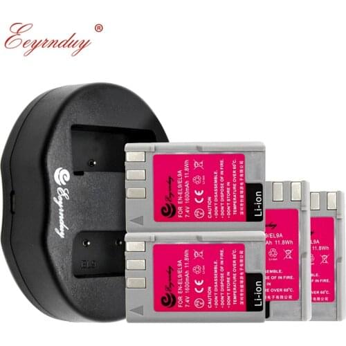 EN-EL9 EN-EL9A 4pcs Battery + 1pcs usb dual charger for Nikon D70s D40 D60 D3000 D5000