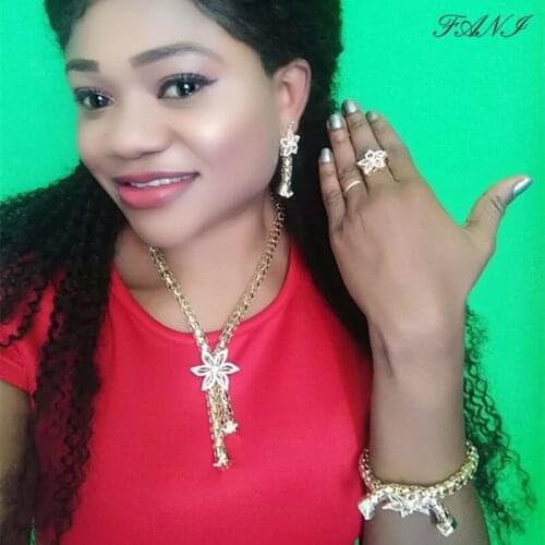 Fani Dubai Gold designer Jewelry Sets Wholesale Nigerian Women Wedding Jewelry set Fashion African Bridal Jewelry set Brand
