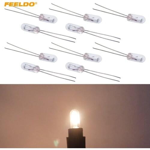 FEELDO 10pcs Car T4 12V 1W Halogen Bulb External Halogen Lamp Replacement Dashboard Bulb Light