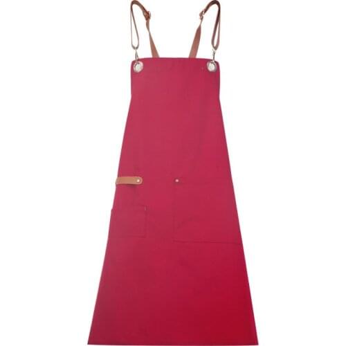 Canvas home kitchen cooking hanging neck apron supermarket milk tea flower shop work group custom logo
